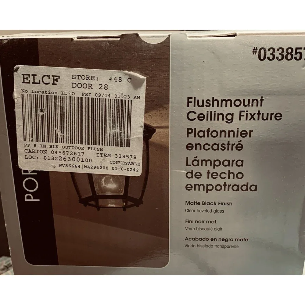 Portfolio Flushmount Ceiling Fixture #0338579 Matte Black Finish New Boxed